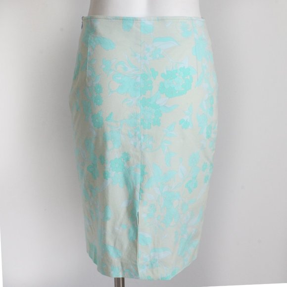 Averardo Bessi Pencil Skirt Floral Cotton Blend Stretch Size 8 - Picture 6 of 7